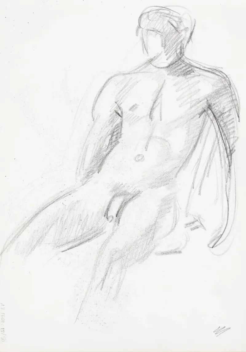 Naken man, skiss av Magnus Enckell