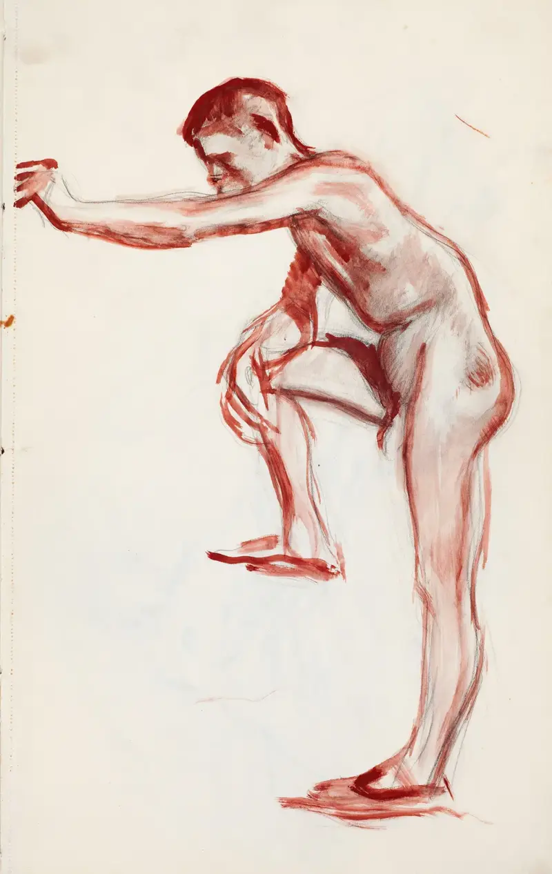 Naken manlig modell av Magnus Enckell