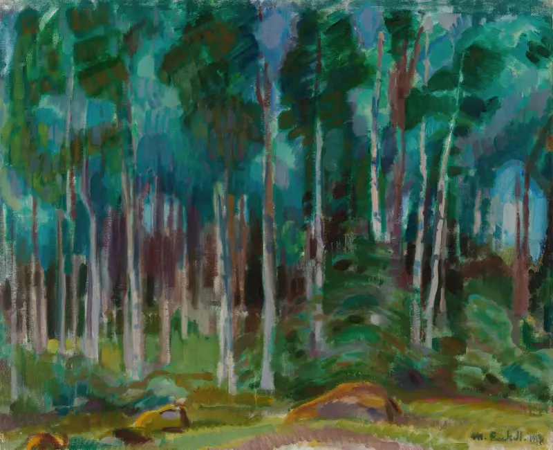 Björkar i Vääksy av Magnus Enckell