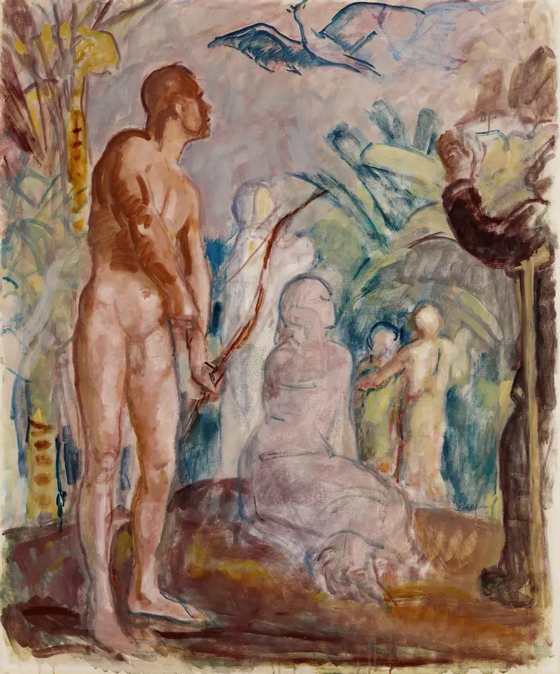 Paradisfågel, skiss av Magnus Enckell