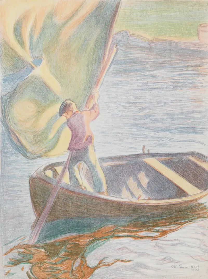 Pojke och segel av Magnus Enckell