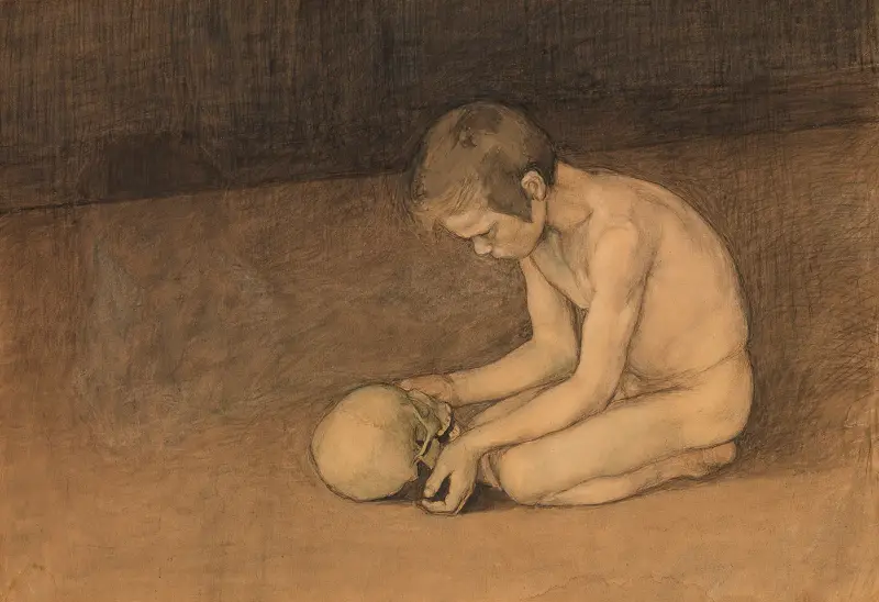 Pojke med skalle av Magnus Enckell