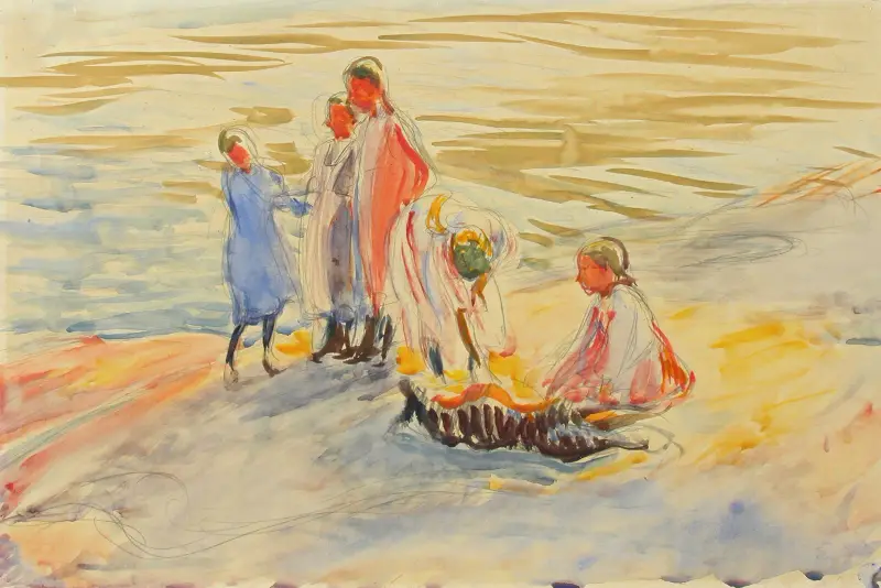 Flickor vid stranden av Magnus Enckell
