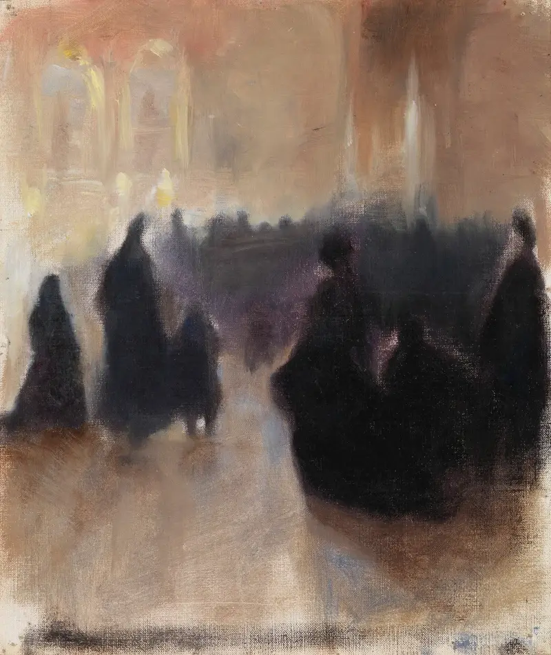 Interiör av en kyrka i Paris av Magnus Enckell