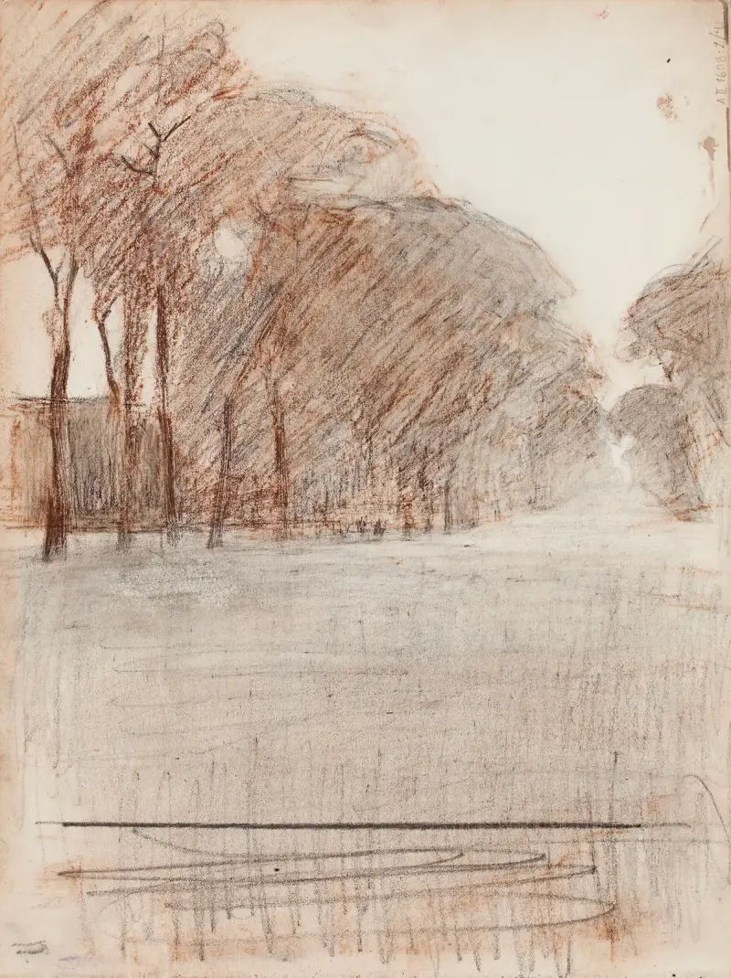 Parklandskap, skiss av Magnus Enckell