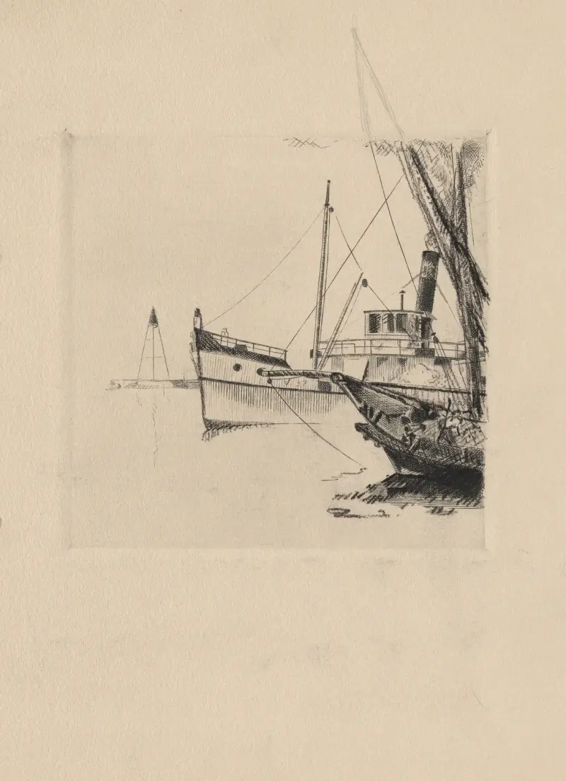 Chaland et barque von Marc Gonthier