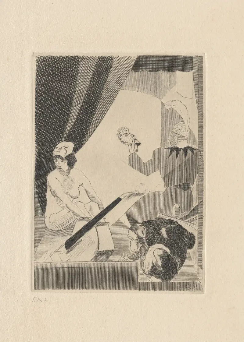 Coulisses de cirque, singes, et mandoline av Marc Gonthier
