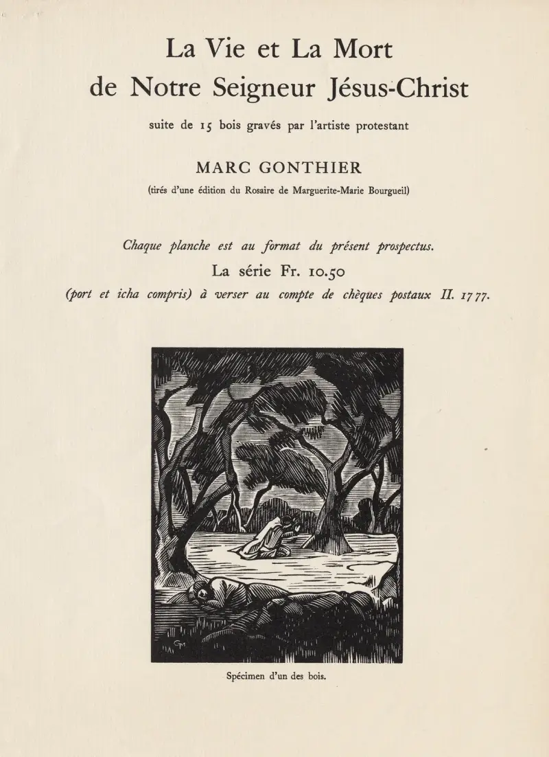 Kristus i olivlunden – titelsida av Marc Gonthier