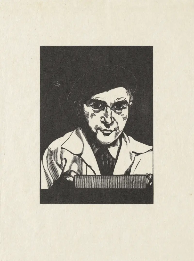 Självporträtt (med mössa) av Marc Gonthier
