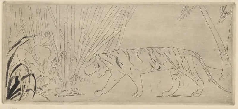 Tiger och hind av Marc Gonthier