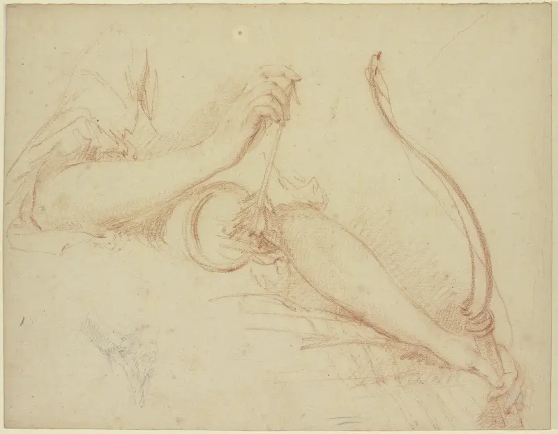 Armstudie mit Pfeil und Bogen av Jean-Marc Nattier