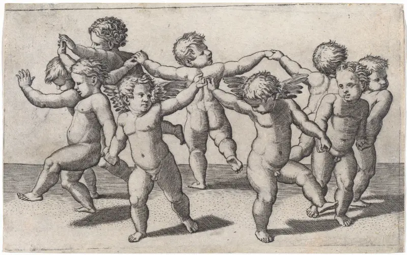 Dance of Cupids av Marcantonio Raimondi