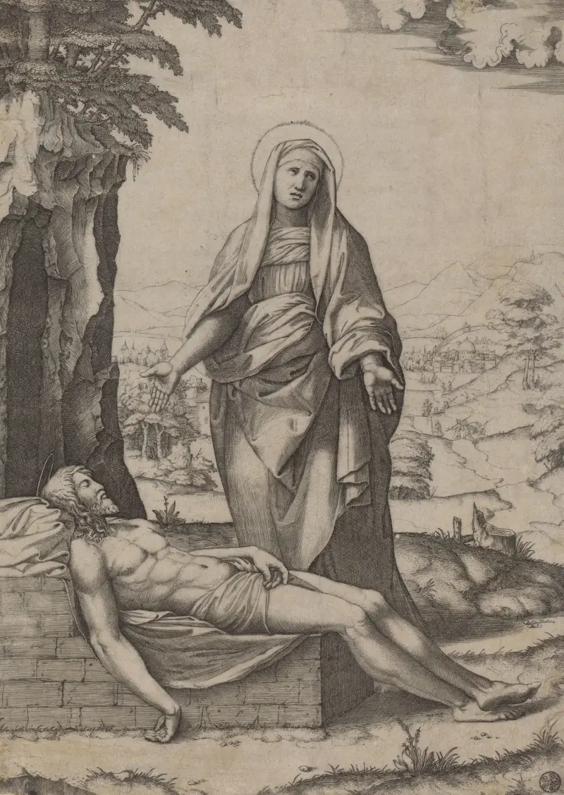 The Lamentation of the Virgin, 1510 – nr 2 av Marcantonio Raimondi