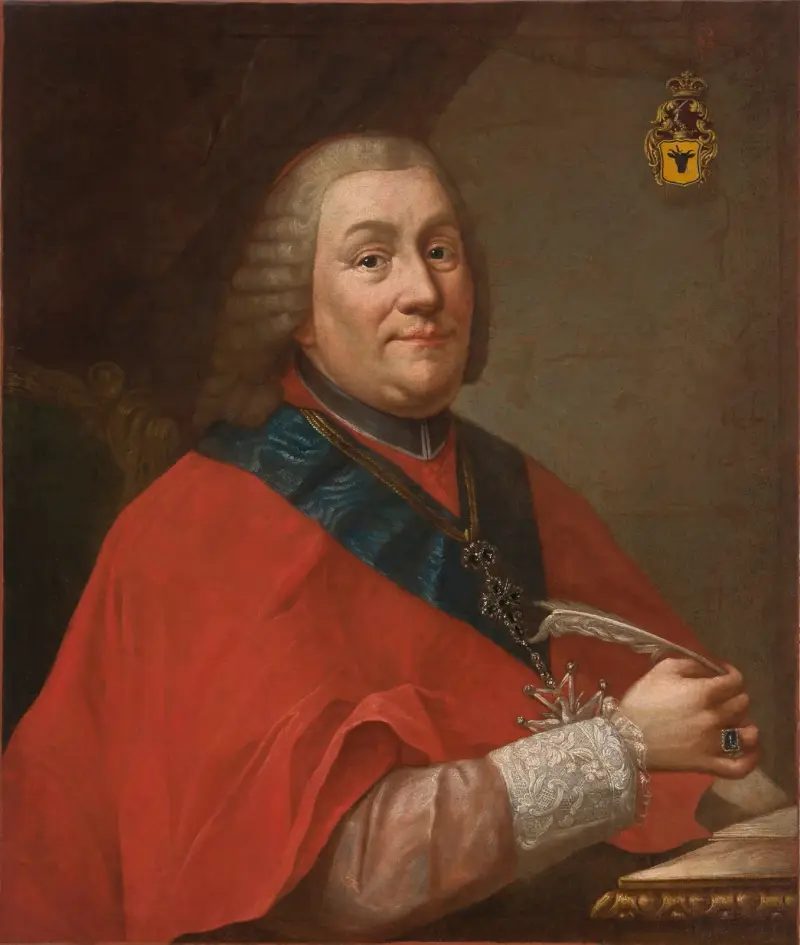 Portrait of Władysław Łubieński (1703–1767), Archbishop of Gniezno and the Primate of Poland av Marcello Bacciarelli