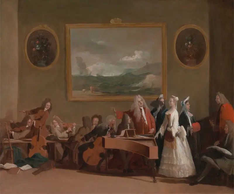 Rehearsal of an opera av Marco Ricci