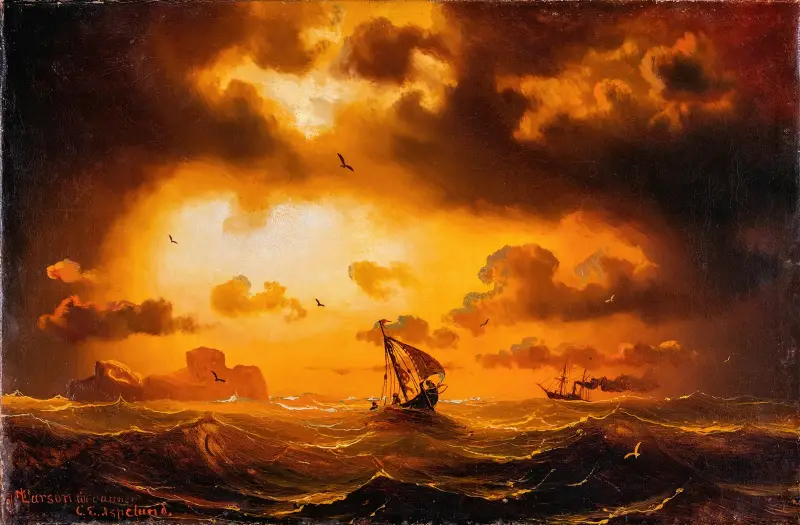 Sonnenuntergang auf dem Meer von Marcus Larson