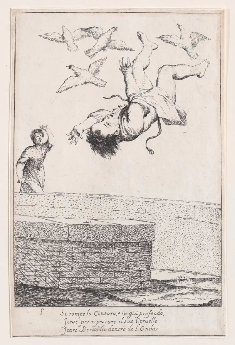 Plate 11; Bertoldino falling into the fish pond av Giuseppe Maria Crespi