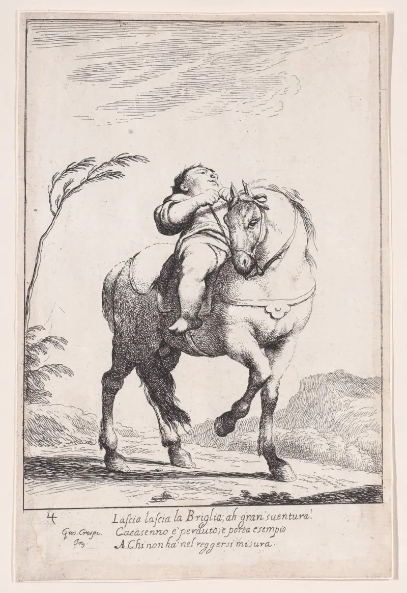 Plate 18; Cacasenno on horseback av Giuseppe Maria Crespi