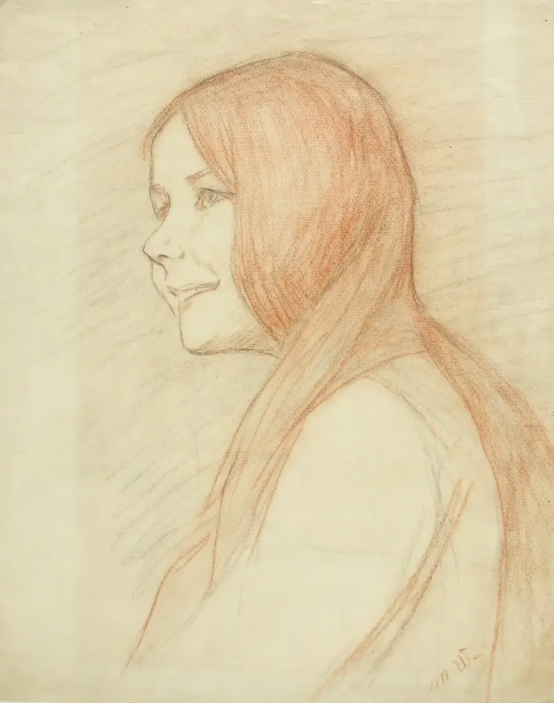 Smiling Girl’s Head, Side View av Maria Wiik