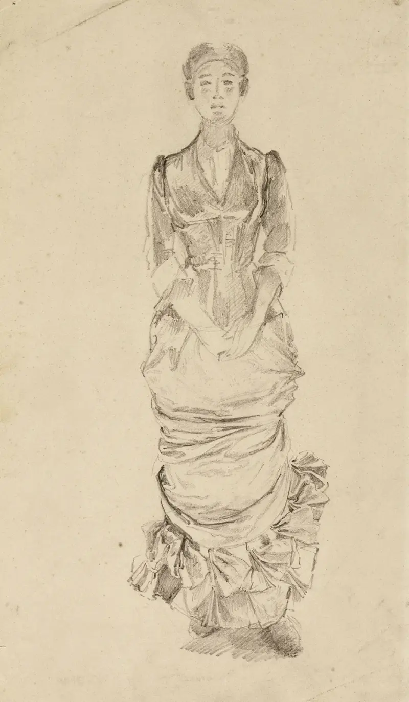 Stojąca kobieta od przodu, Marie Bracquemond