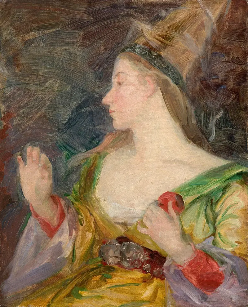 Lady with a hennin av Marie Bracquemond