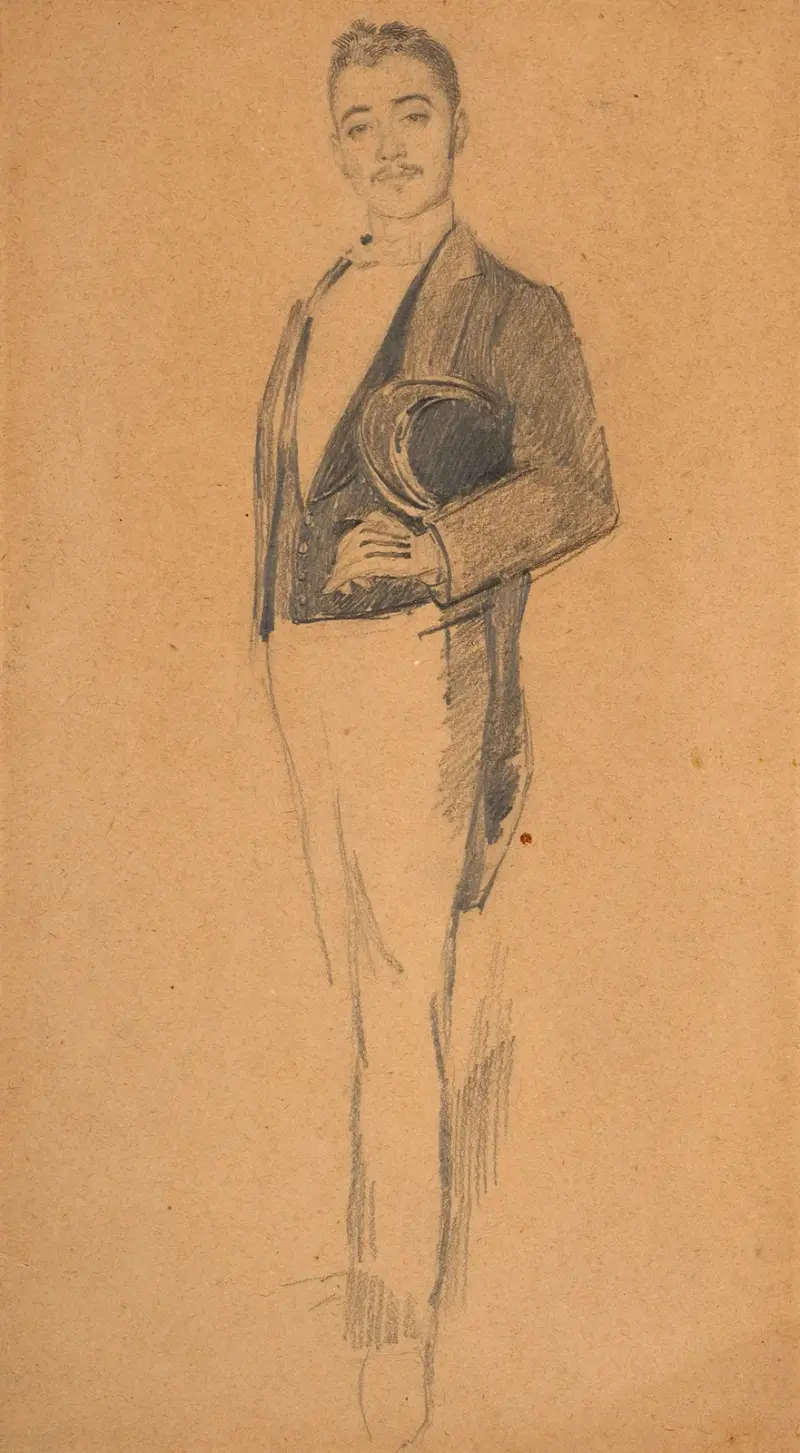 Porträtt av Pierre Bracquemond av Marie Bracquemond