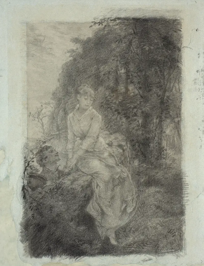Studie k parkovní zdi, Marie Bracquemond