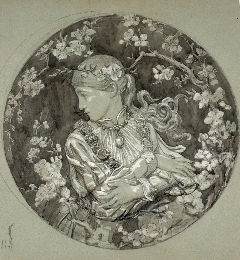 Junges Mädchen im Profil von Marie Bracquemond