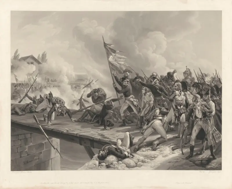 Arcole (efter Horace Vernet) av Jean-Pierre-Marie Jazet