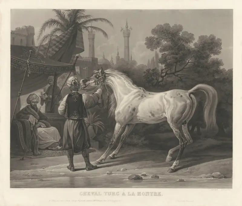 Turkisk häst med klocka (efter Carle Vernet) av Jean-Pierre-Marie Jazet