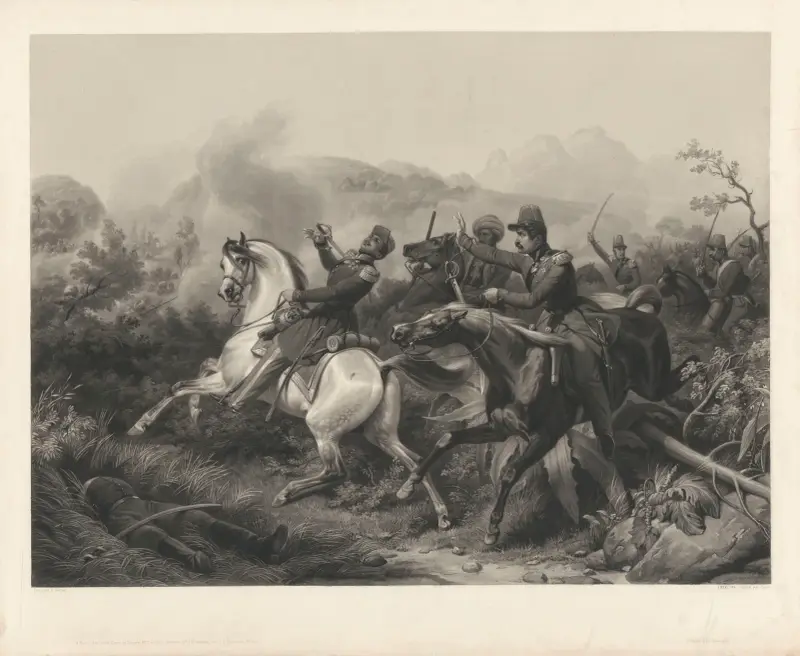 Striden vid Muley-Ismaël (efter Horace Vernet) av Jean-Pierre-Marie Jazet