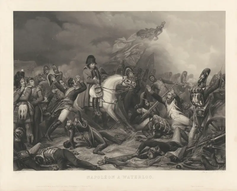 Napoleon vid Waterloo av Jean-Pierre-Marie Jazet