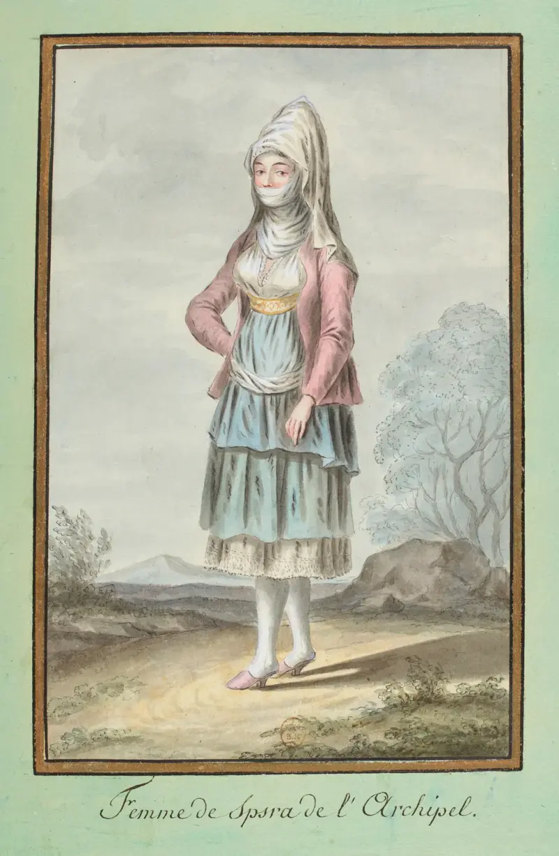 Kvinna från Psara (Psara) i arkipelagen av François-Marie Rosset