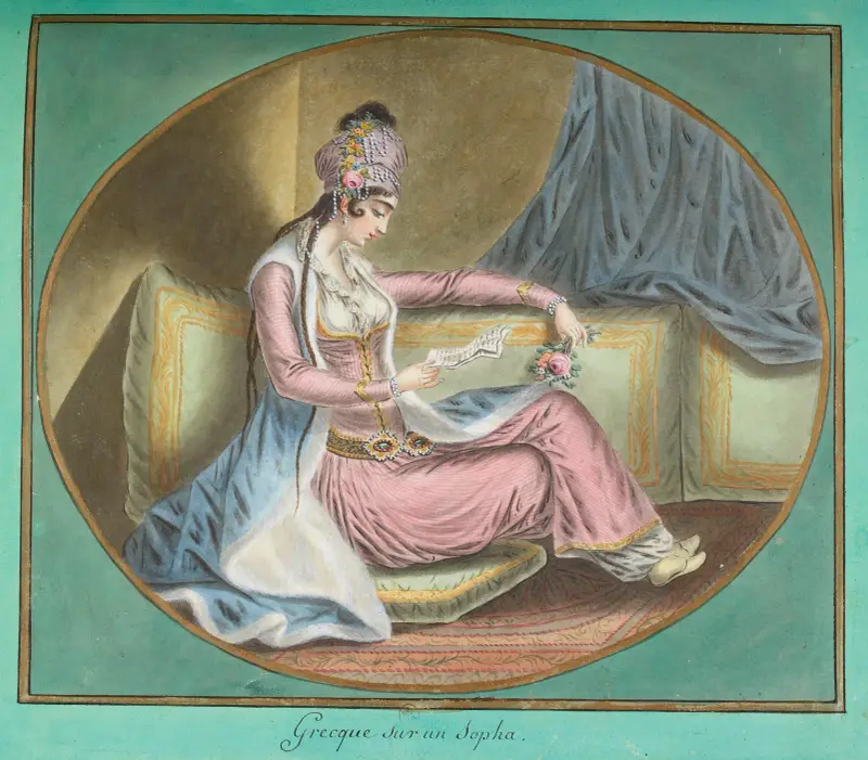 Grekiska på en soffa av François-Marie Rosset