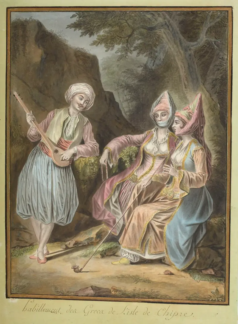 Habillement des Grecs de l’Isle de Chipre av François-Marie Rosset