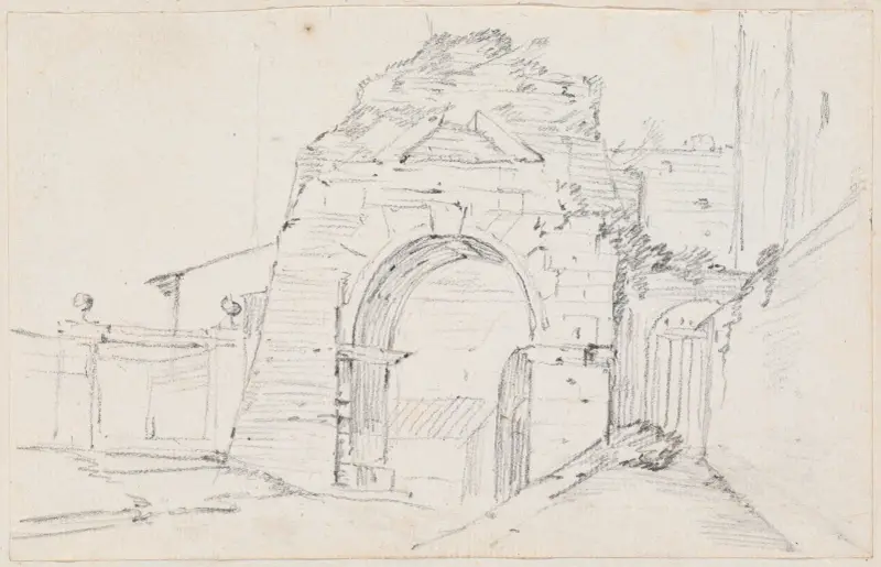 Arch of Drusus near the Appian Way av Joseph-Marie Vien