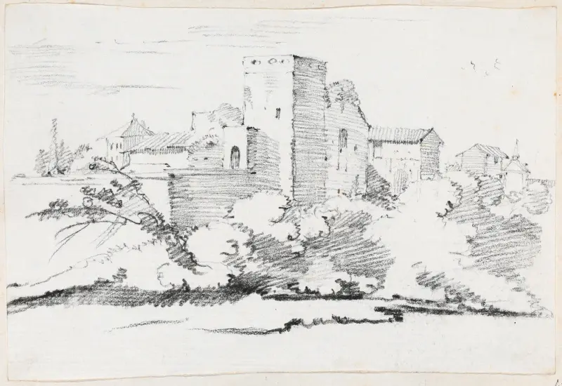 Buildings behind the Vatican av Joseph-Marie Vien