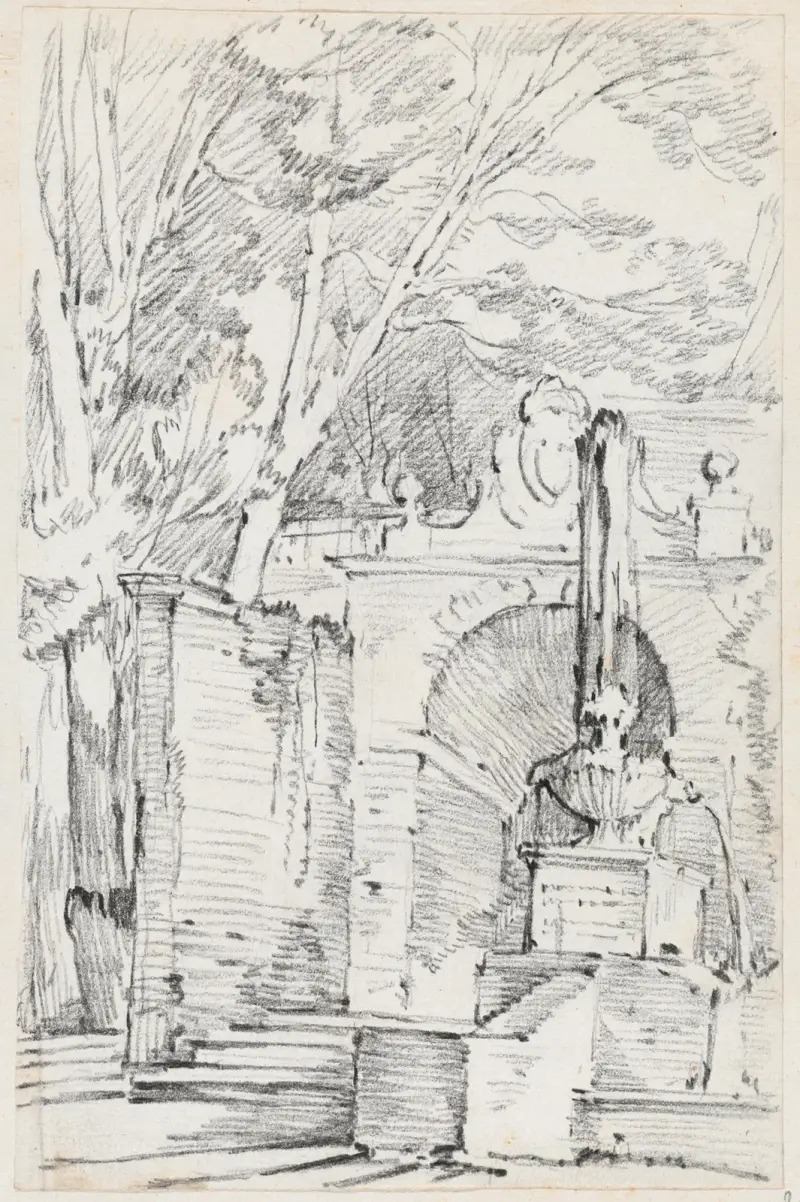 Der Pomona-Brunnen in den Gärten der Villa d’Este, Tivoli von Joseph-Marie Vien