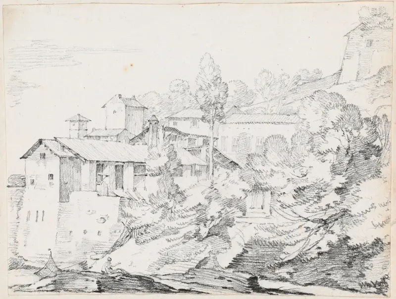 Italian Buildings on a Hillside av Joseph-Marie Vien