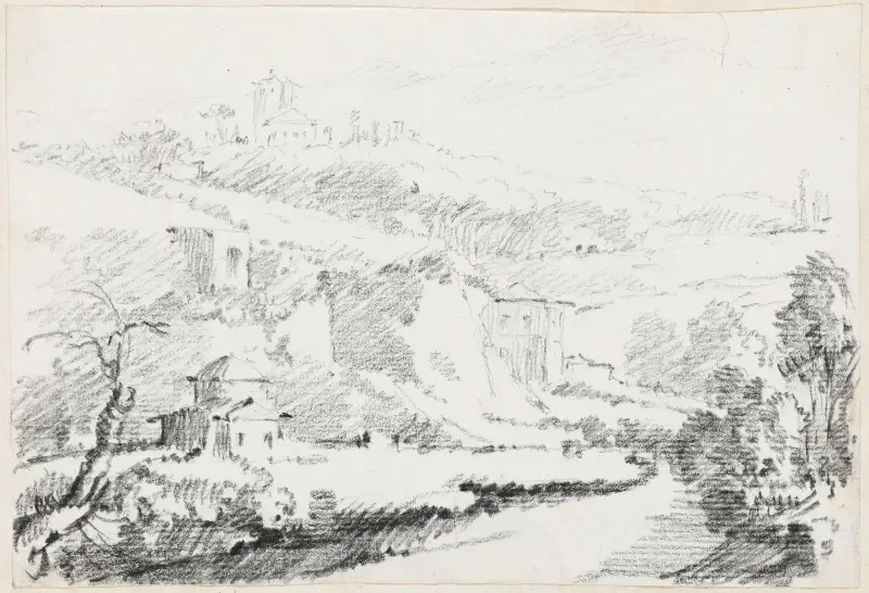 Landscape in the Alban Hills av Joseph-Marie Vien