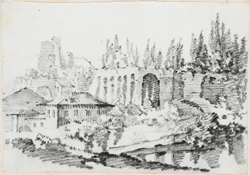Ruins of the Imperial Palaces on the Palatine Hill av Joseph-Marie Vien