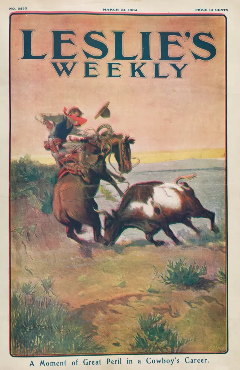 En stund av stor fara i en cowboys karriär av Charles Marion Russell