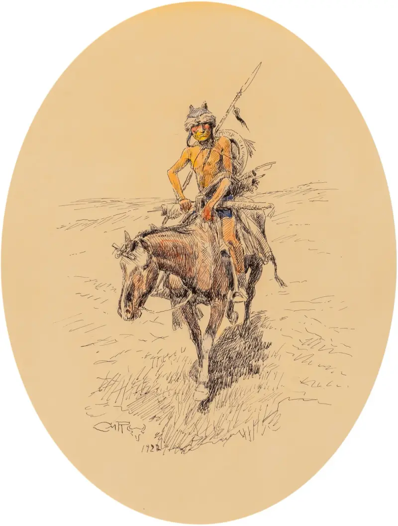 Assiniboine Warrior av Charles Marion Russell