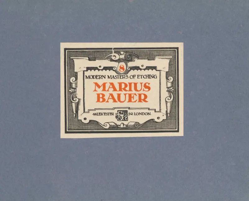 Modern Masters of Etching – Marius Bauer – cover av Marius Bauer