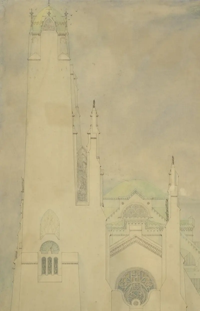Ontwerp voor een kerk av Marius Bauer