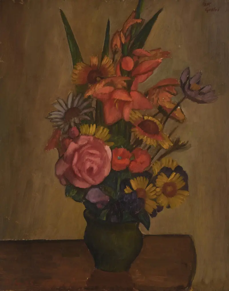 Still Life, Vase with Flowers av Mark Gertler