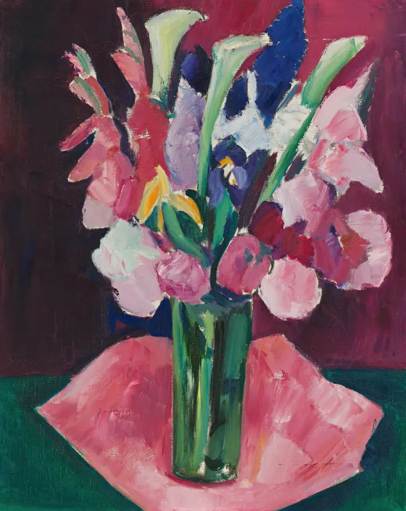 Flowers In A Vase av Marsden Hartley