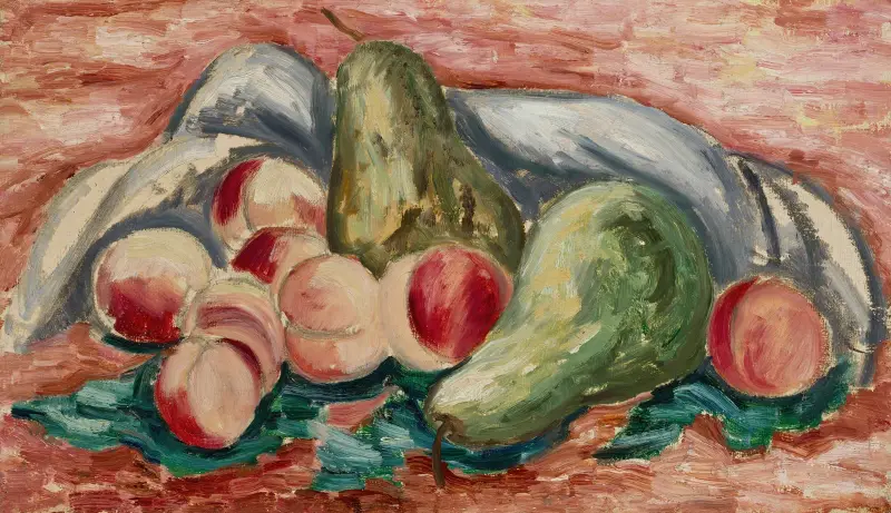 Stillleben mit Pfirsichen und Birnen von Marsden Hartley