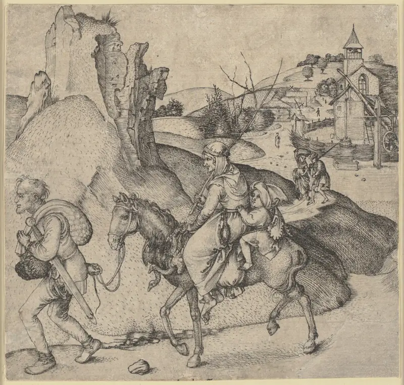 Peasant Family Going to Market av Martin Schongauer