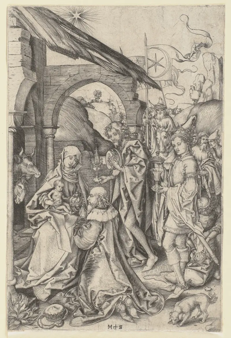 The Adoration of the Magi av Martin Schongauer